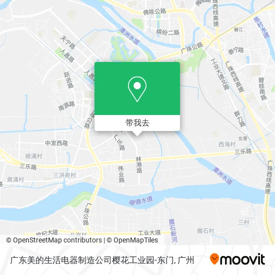 广东美的生活电器制造公司樱花工业园-东门地图