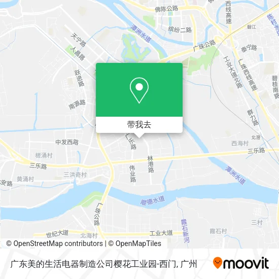 广东美的生活电器制造公司樱花工业园-西门地图