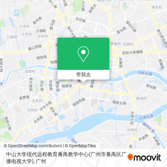 中山大学现代远程教育番禺教学中心(广州市番禺区广播电视大学)地图