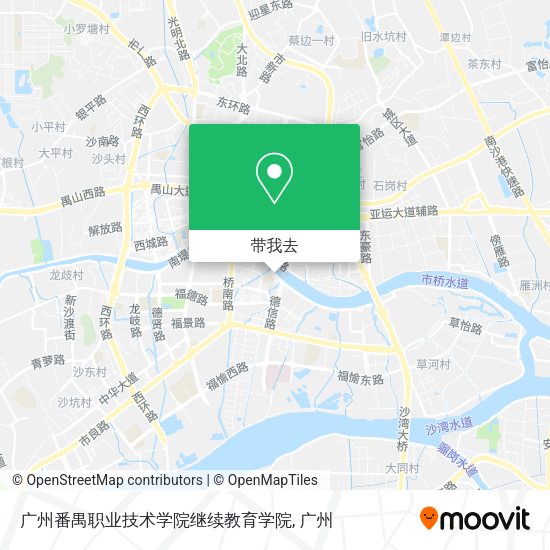广州番禺职业技术学院继续教育学院地图