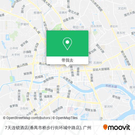 7天连锁酒店(番禺市桥步行街环城中路店)地图