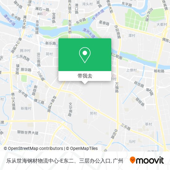 乐从世海钢材物流中心-E东二、三层办公入口地图