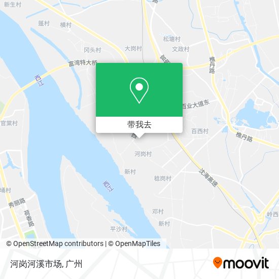 河岗河溪市场地图