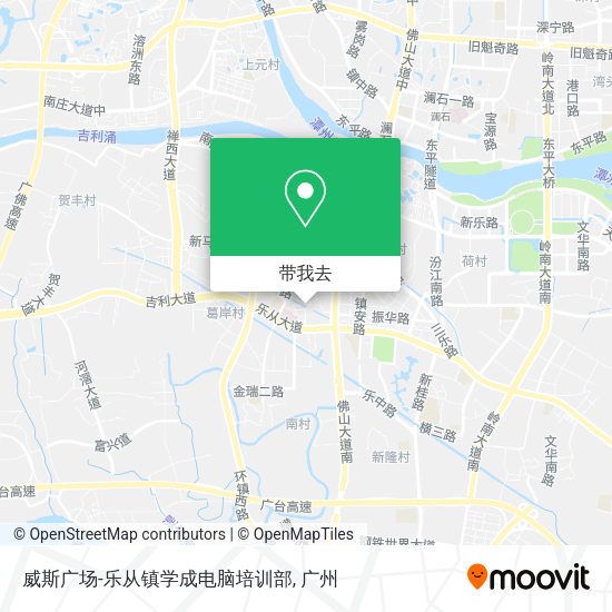 威斯广场-乐从镇学成电脑培训部地图