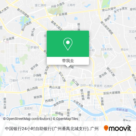 中国银行24小时自助银行(广州番禺北城支行)地图