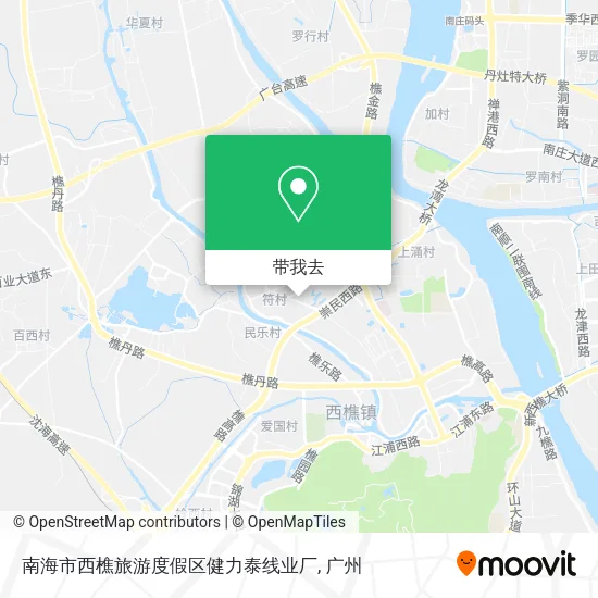 南海市西樵旅游度假区健力泰线业厂地图