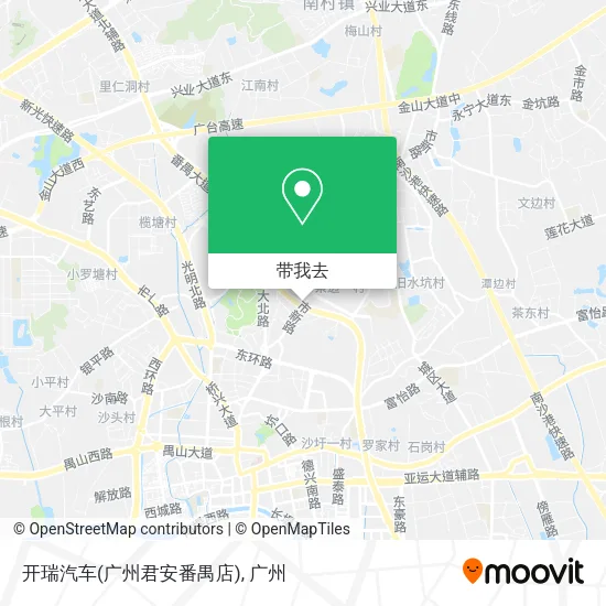 开瑞汽车(广州君安番禺店)地图