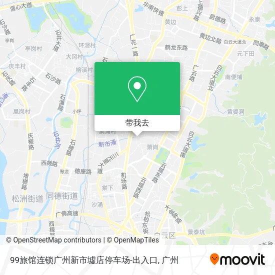 99旅馆连锁广州新市墟店停车场-出入口地图