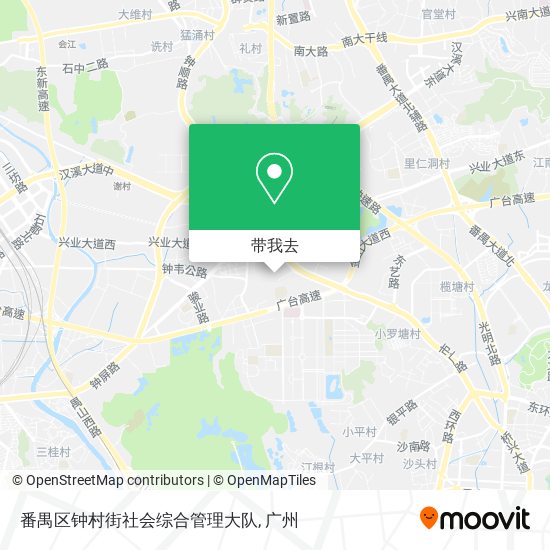番禺区钟村街社会综合管理大队地图