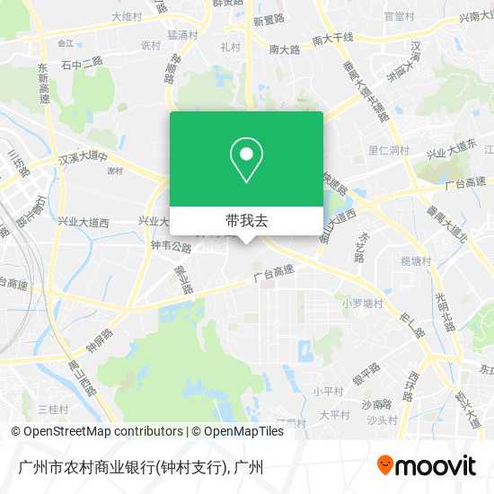 广州市农村商业银行(钟村支行)地图