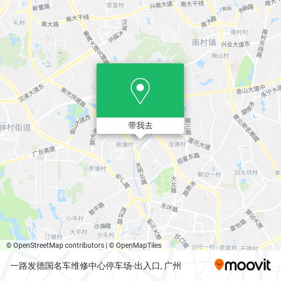 一路发德国名车维修中心停车场-出入口地图