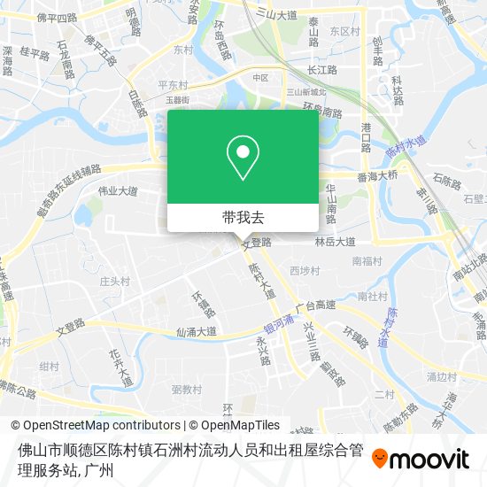 佛山市顺德区陈村镇石洲村流动人员和出租屋综合管理服务站地图