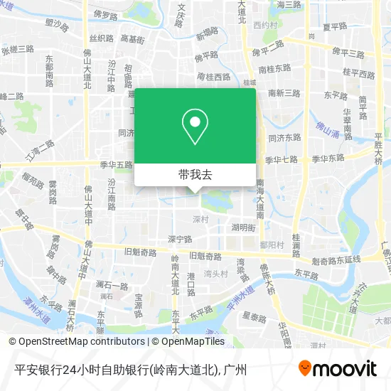 平安银行24小时自助银行(岭南大道北)地图