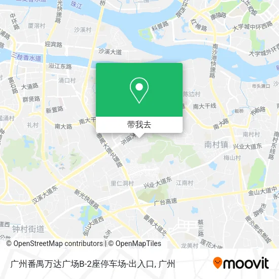 广州番禺万达广场B-2座停车场-出入口地图