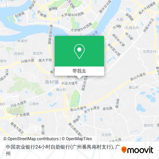 中国农业银行24小时自助银行(广州番禺南村支行)地图