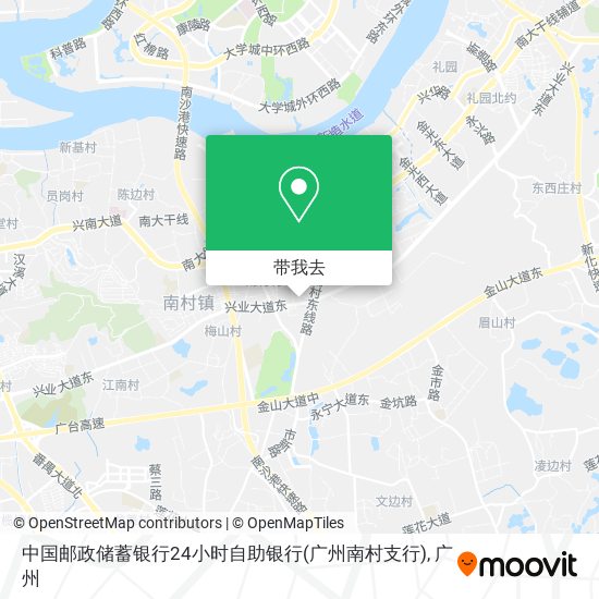 中国邮政储蓄银行24小时自助银行(广州南村支行)地图