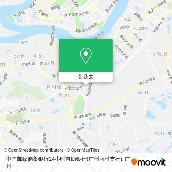 中国邮政储蓄银行24小时自助银行(广州南村支行)地图