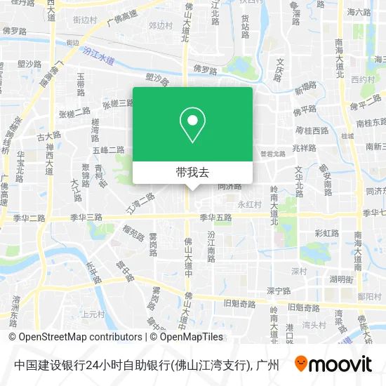 中国建设银行24小时自助银行(佛山江湾支行)地图