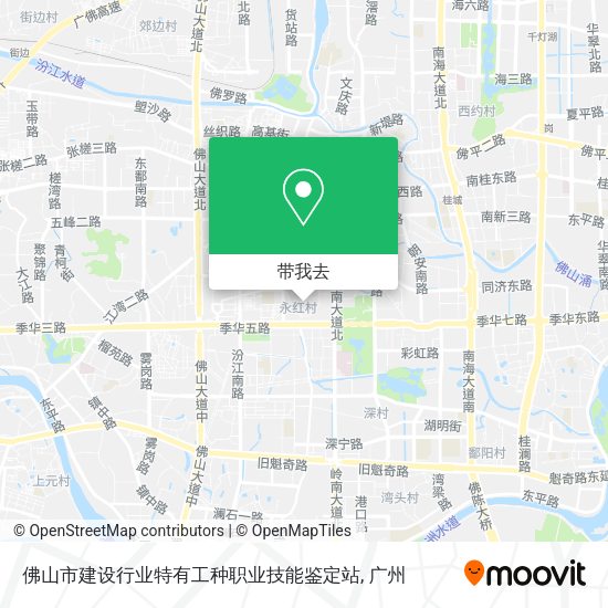 佛山市建设行业特有工种职业技能鉴定站地图