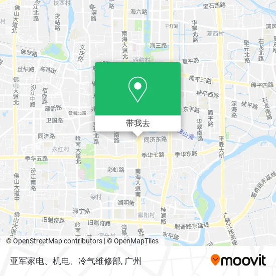 亚军家电、机电、冷气维修部地图