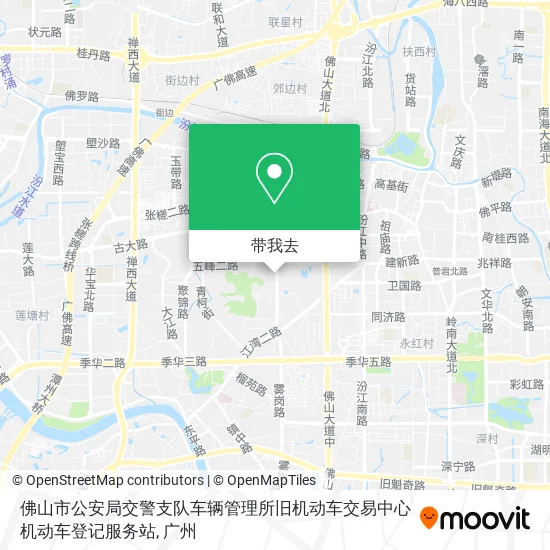 佛山市公安局交警支队车辆管理所旧机动车交易中心机动车登记服务站地图