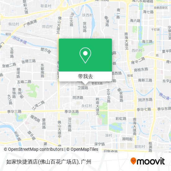 如家快捷酒店(佛山百花广场店)地图