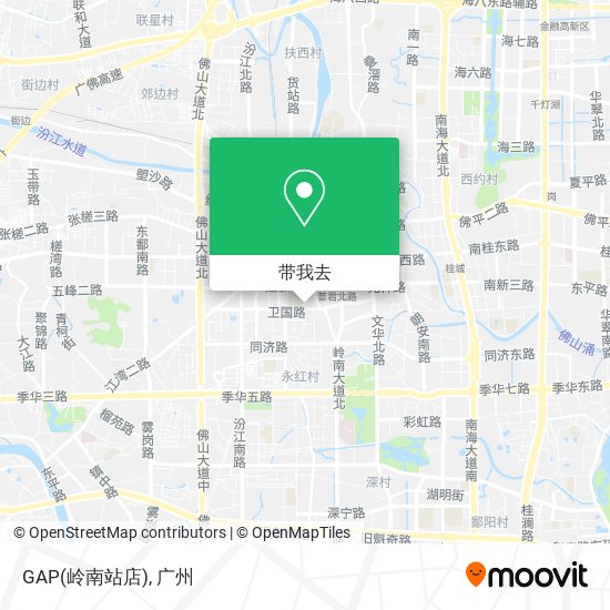 GAP(岭南站店)地图
