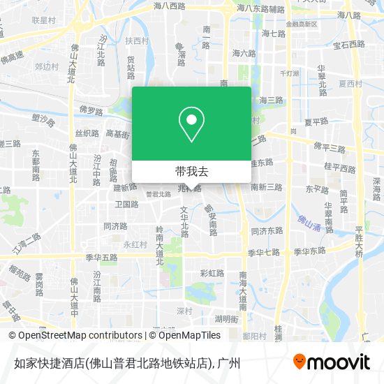 如家快捷酒店(佛山普君北路地铁站店)地图