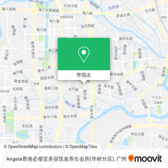 Angela香港必瘦堂美容筑发养生会所(华府分店)地图