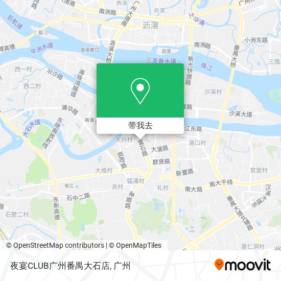 夜宴CLUB广州番禺大石店地图