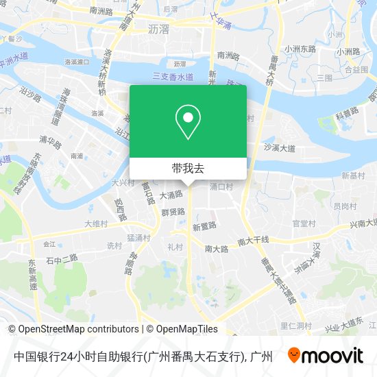 中国银行24小时自助银行(广州番禺大石支行)地图