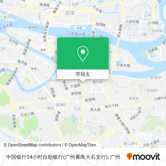 中国银行24小时自助银行(广州番禺大石支行)地图