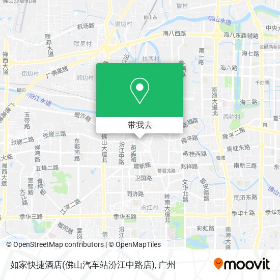 如家快捷酒店(佛山汽车站汾江中路店)地图
