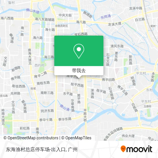 东海渔村总店停车场-出入口地图
