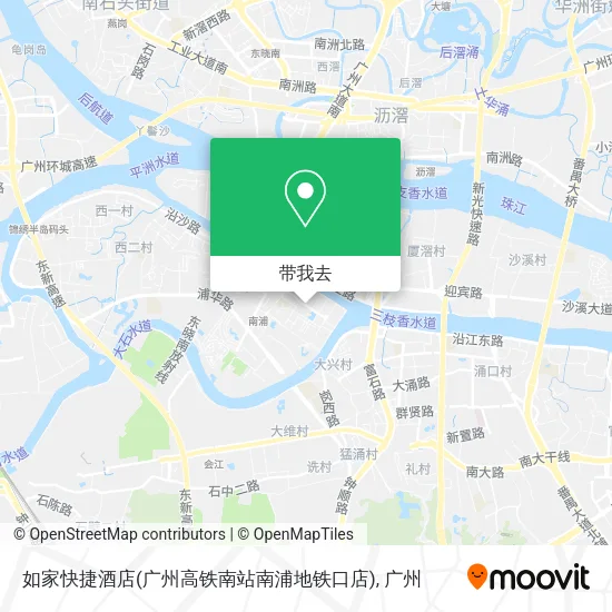 如家快捷酒店(广州高铁南站南浦地铁口店)地图