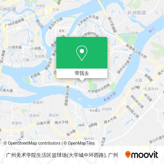 广州美术学院生活区篮球场(大学城中环西路)地图