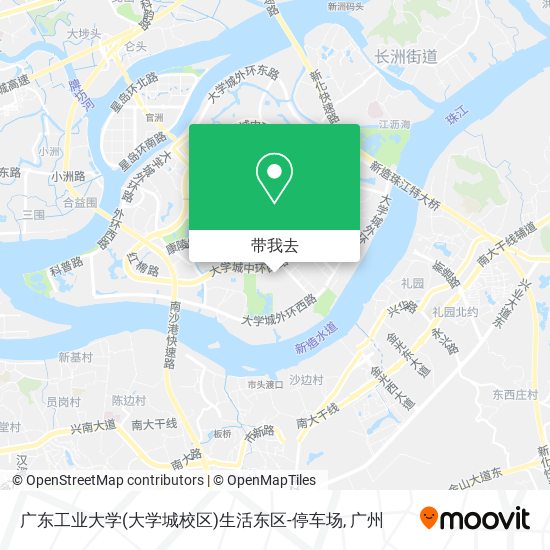 广东工业大学(大学城校区)生活东区-停车场地图