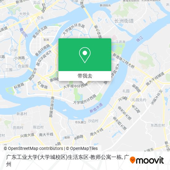 广东工业大学(大学城校区)生活东区-教师公寓一栋地图