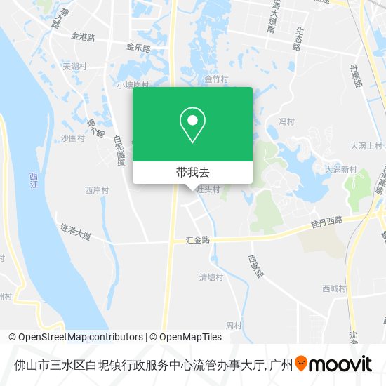 佛山市三水区白坭镇行政服务中心流管办事大厅地图