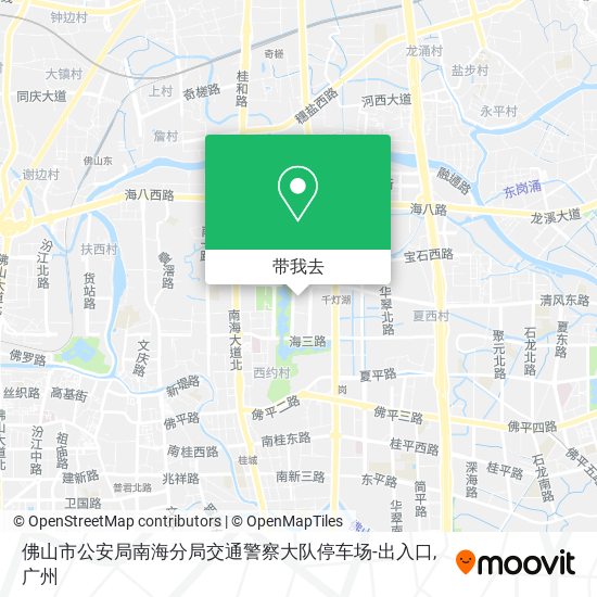 佛山市公安局南海分局交通警察大队停车场-出入口地图