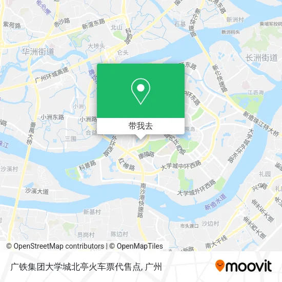 广铁集团大学城北亭火车票代售点地图