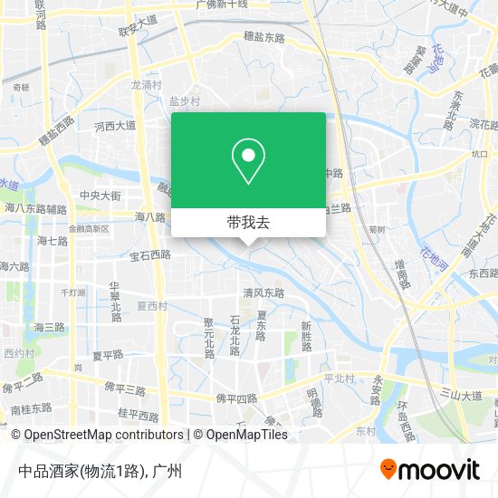 中品酒家(物流1路)地图
