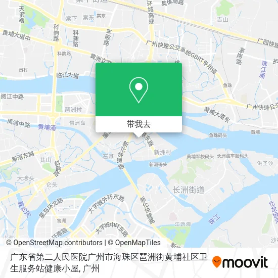 广东省第二人民医院广州市海珠区琶洲街黄埔社区卫生服务站健康小屋地图