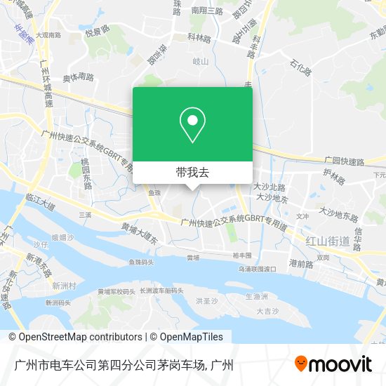 广州市电车公司第四分公司茅岗车场地图