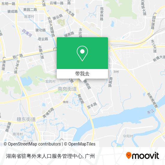 湖南省驻粤外来人口服务管理中心地图