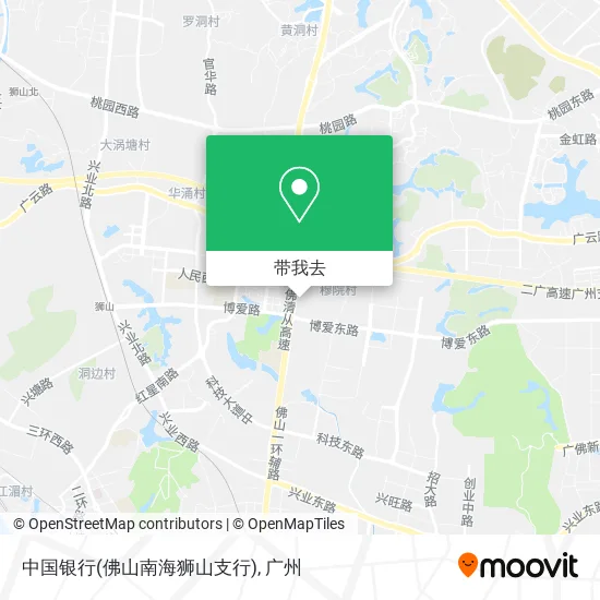 中国银行(佛山南海狮山支行)地图