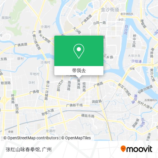 张红山咏春拳馆地图