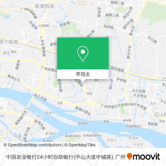 中国农业银行24小时自助银行(中山大道中辅路)地图