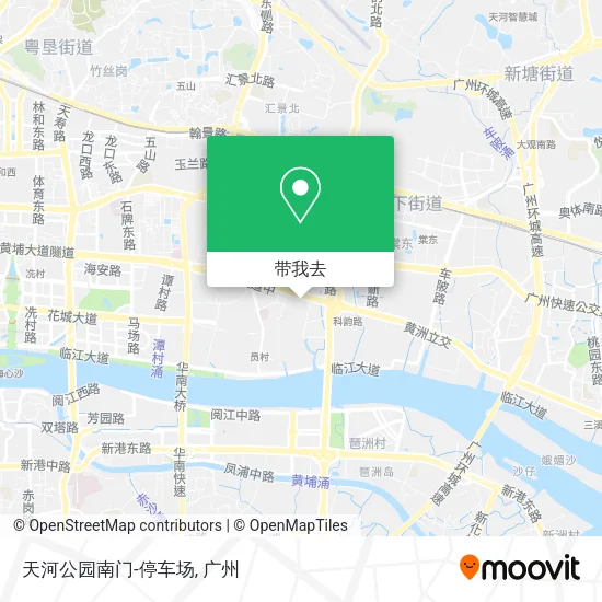 天河公园南门-停车场地图