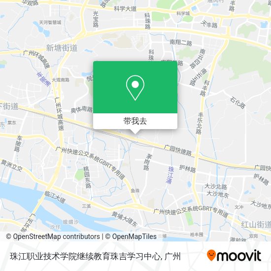 珠江职业技术学院继续教育珠吉学习中心地图